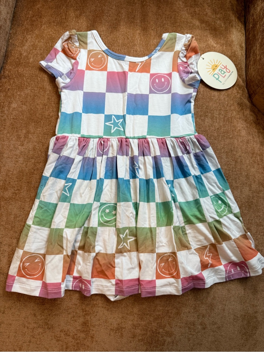 Little Sleepies Rainbow Check Dress